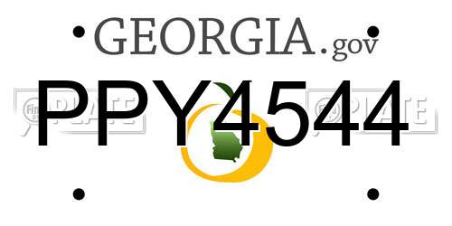 PPY4544 Georgia License Plate