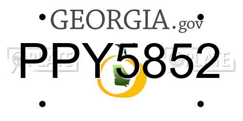 PPY5852 Georgia License Plate