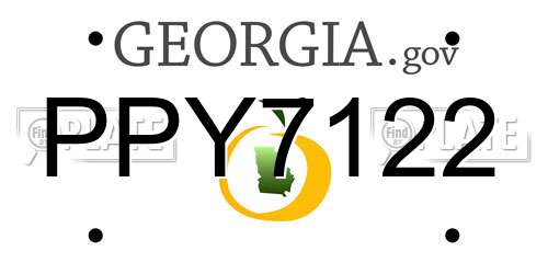PPY7122 Georgia License Plate