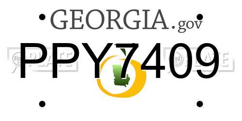 PPY7409 Georgia License Plate