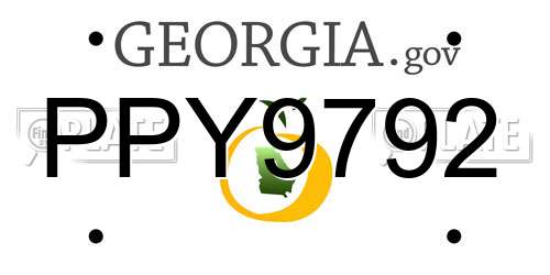 PPY9792 Georgia License Plate