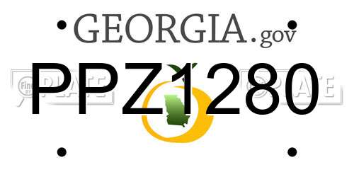PPZ1280 Georgia License Plate