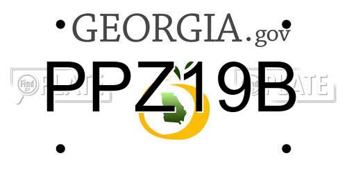 PPZ19B Georgia License Plate