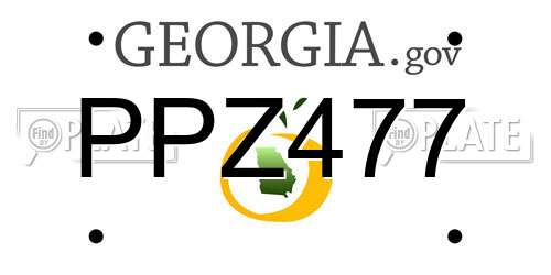 PPZ477 Georgia License Plate