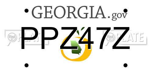 PPZ47Z Georgia License Plate