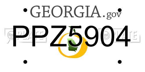 PPZ5904 Georgia License Plate