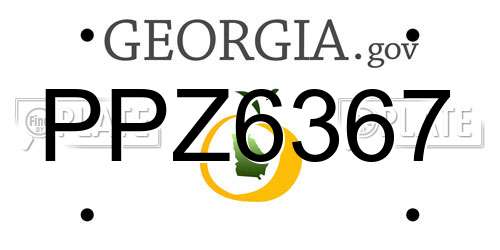 PPZ6367 Georgia License Plate