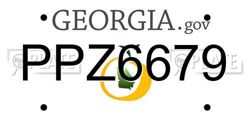 PPZ6679 Georgia License Plate