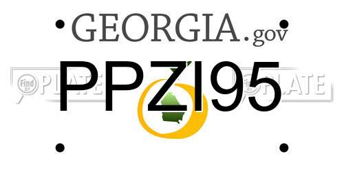 PPZI95 Georgia License Plate