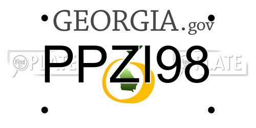 PPZI98 Georgia License Plate