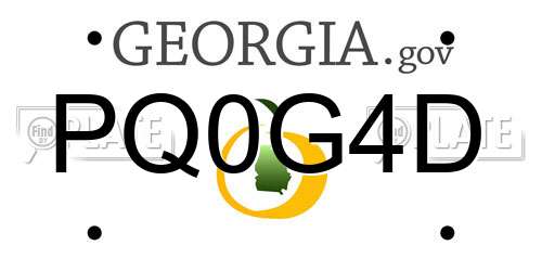 PQ0G4D Georgia License Plate