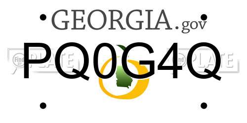 PQ0G4Q Georgia License Plate