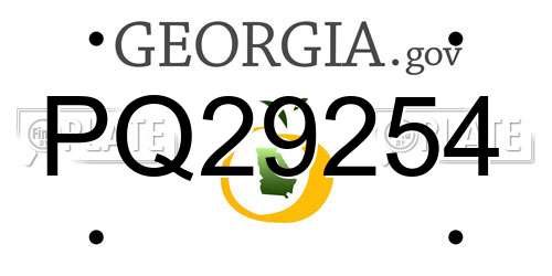 PQ29254 Georgia License Plate