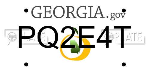 PQ2E4T Georgia License Plate