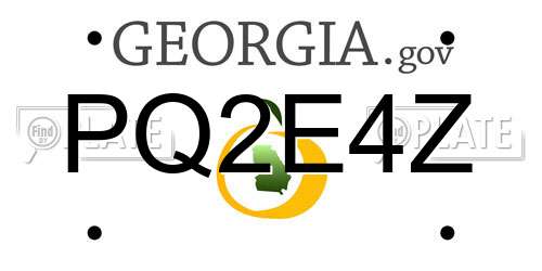 PQ2E4Z Georgia License Plate
