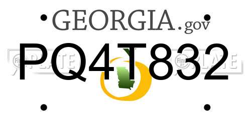 PQ4T832 Georgia License Plate