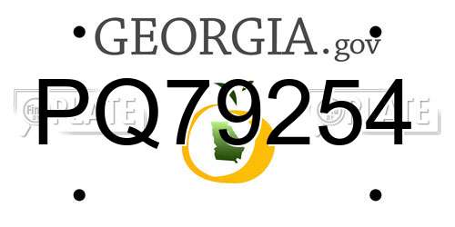 PQ79254 Georgia License Plate