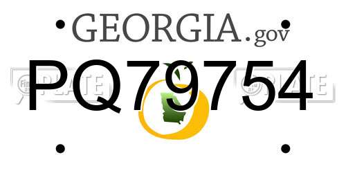 PQ79754 Georgia License Plate