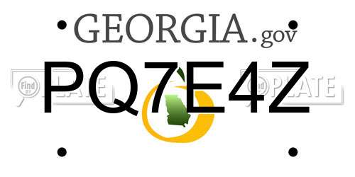 PQ7E4Z Georgia License Plate