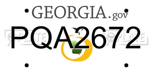 PQA2672 Georgia License Plate