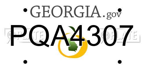 PQA4307 Georgia License Plate