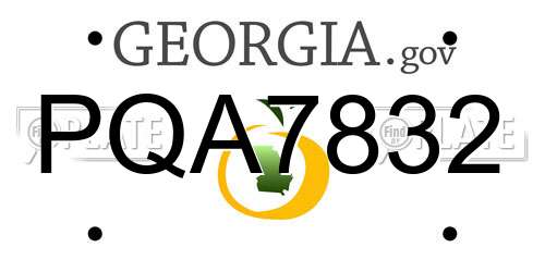 PQA7832 Georgia License Plate