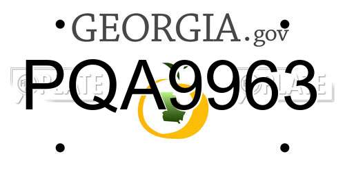 PQA9963 Georgia License Plate