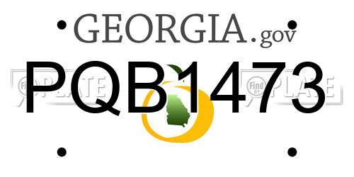PQB1473 Georgia License Plate
