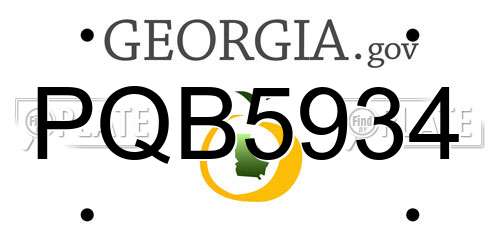 PQB5934 Georgia License Plate