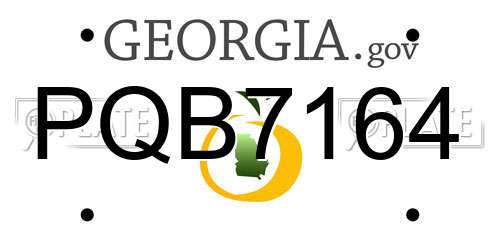 PQB7164 Georgia License Plate