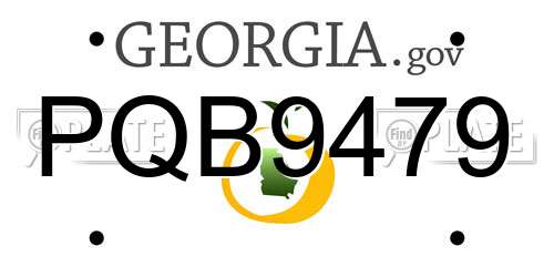 PQB9479 Georgia License Plate