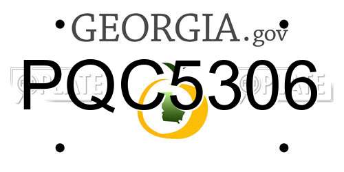 PQC5306 Georgia License Plate