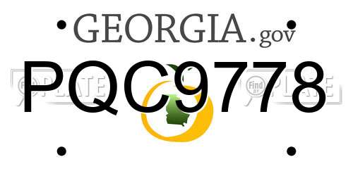 PQC9778 Georgia License Plate
