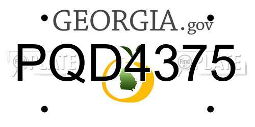 PQD4375 Georgia License Plate
