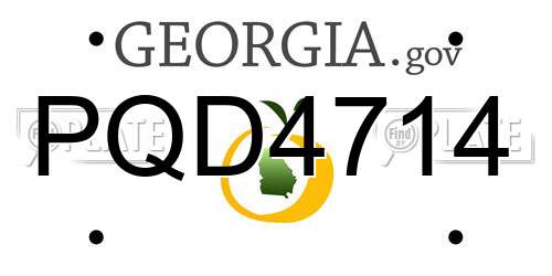 PQD4714 Georgia License Plate