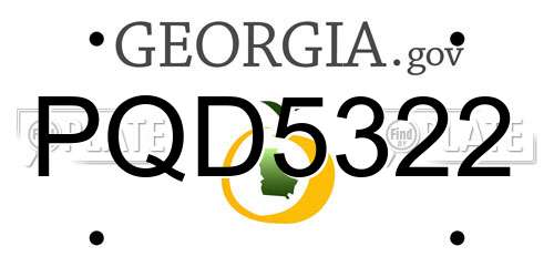 PQD5322 Georgia License Plate