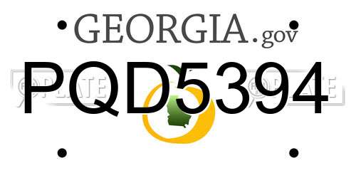 PQD5394 Georgia License Plate