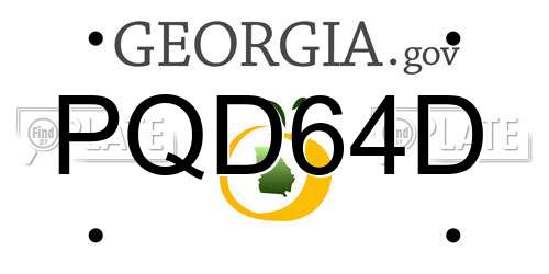 PQD64D Georgia License Plate