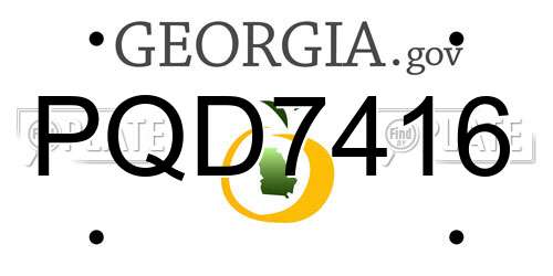 PQD7416 Georgia License Plate