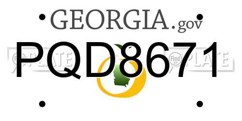PQD8671 Georgia License Plate