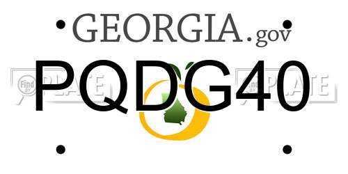PQDG40 Georgia License Plate