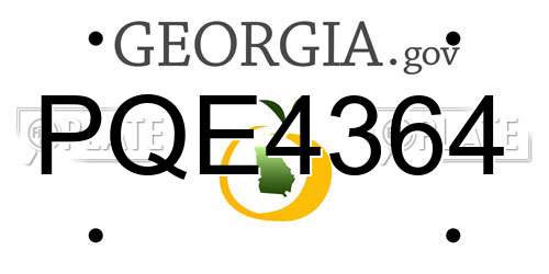 PQE4364 Georgia License Plate