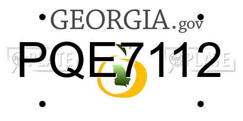 PQE7112 Georgia License Plate