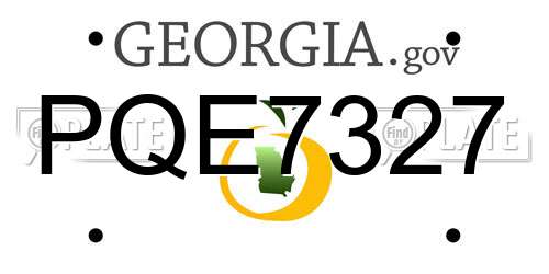PQE7327 Georgia License Plate