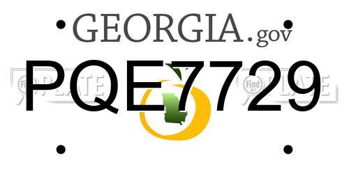 PQE7729 Georgia License Plate