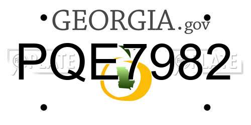 PQE7982 Georgia License Plate