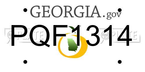 PQF1314 Georgia License Plate