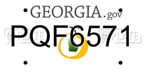 PQF6571 Georgia License Plate