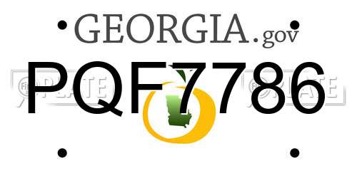 PQF7786 Georgia License Plate