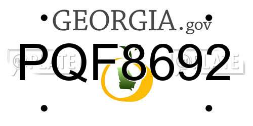 PQF8692 Georgia License Plate